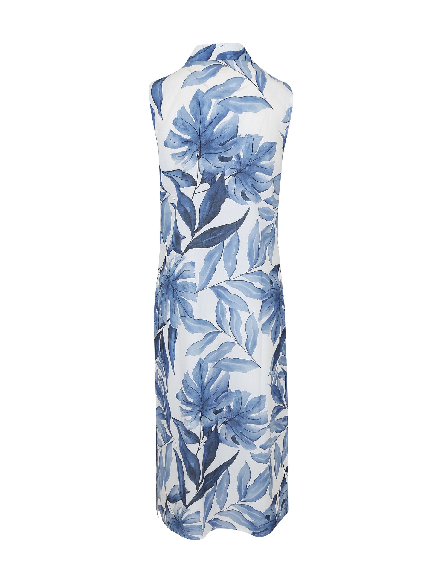Azzurro Navy Blue Detailed Sleeveless Shirt Dress