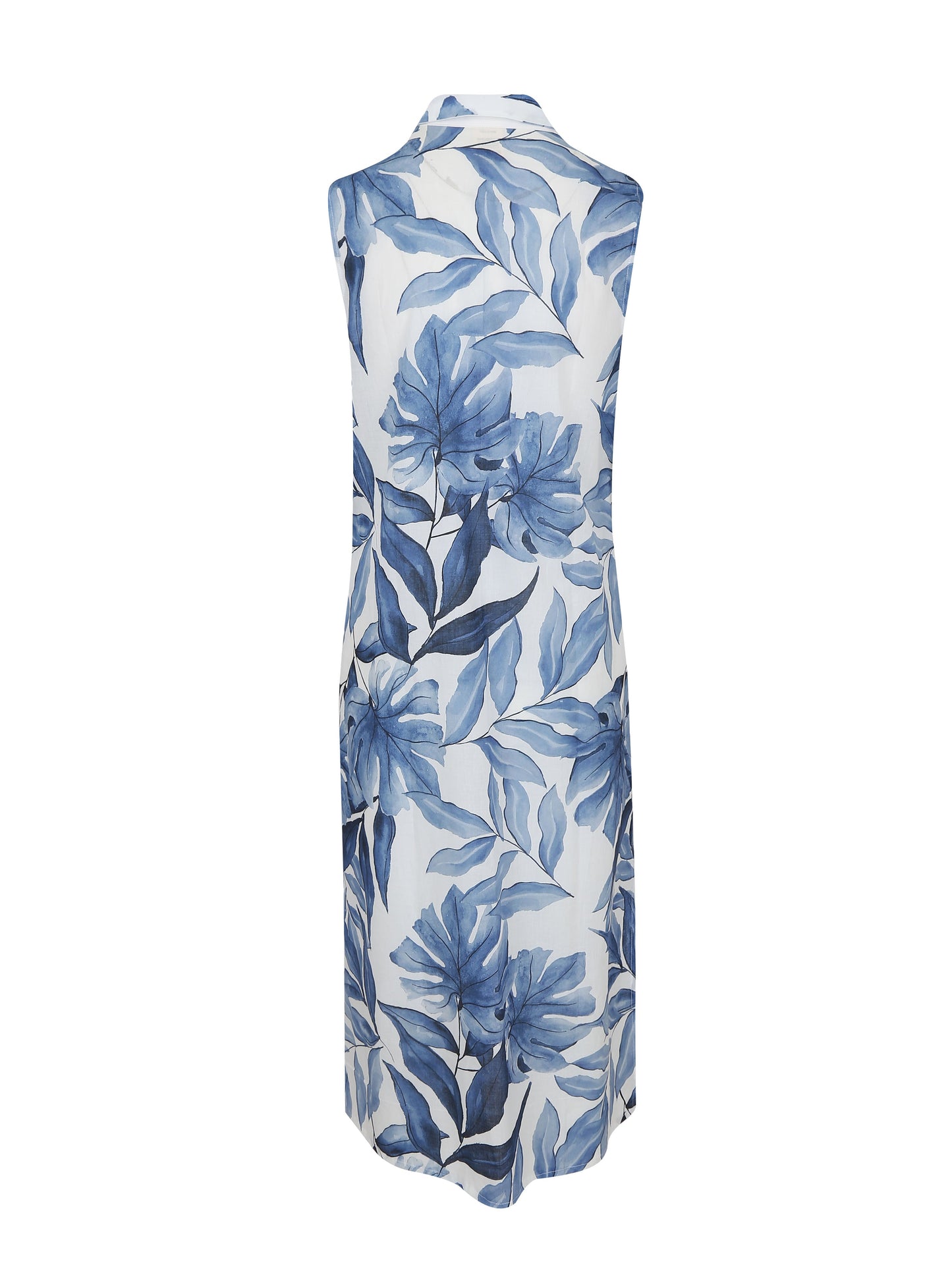 Azzurro White Detailed Sleeveless Shirt Dress