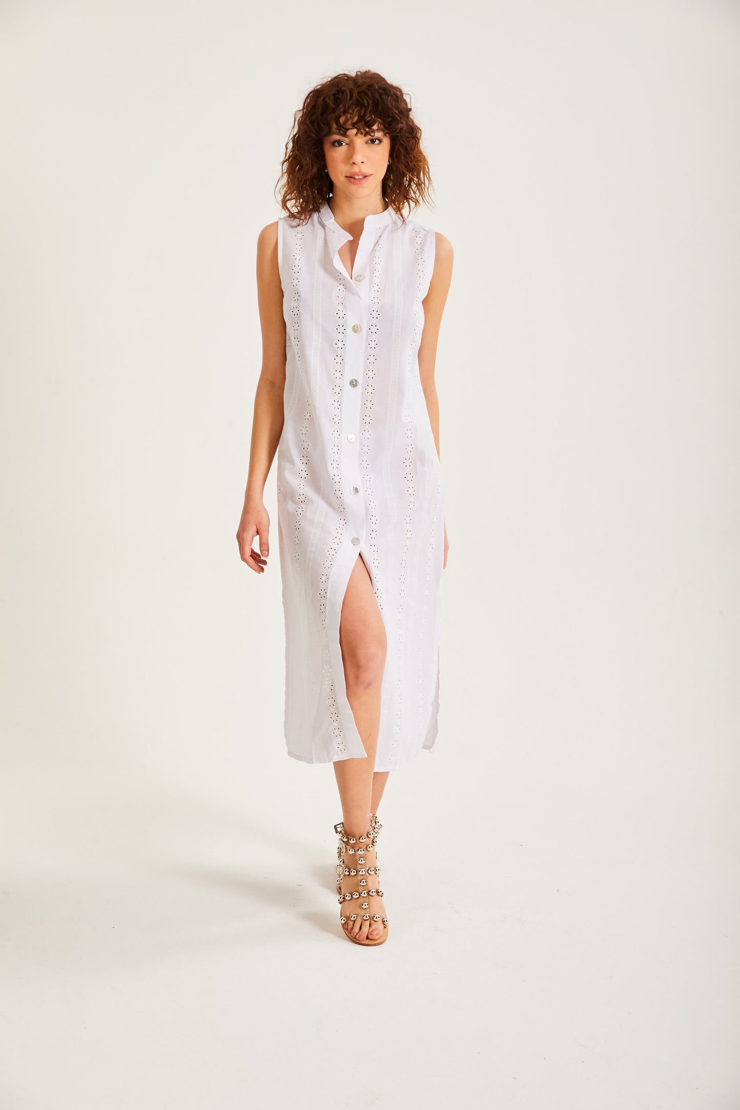 Pure White Sleeveless Dress