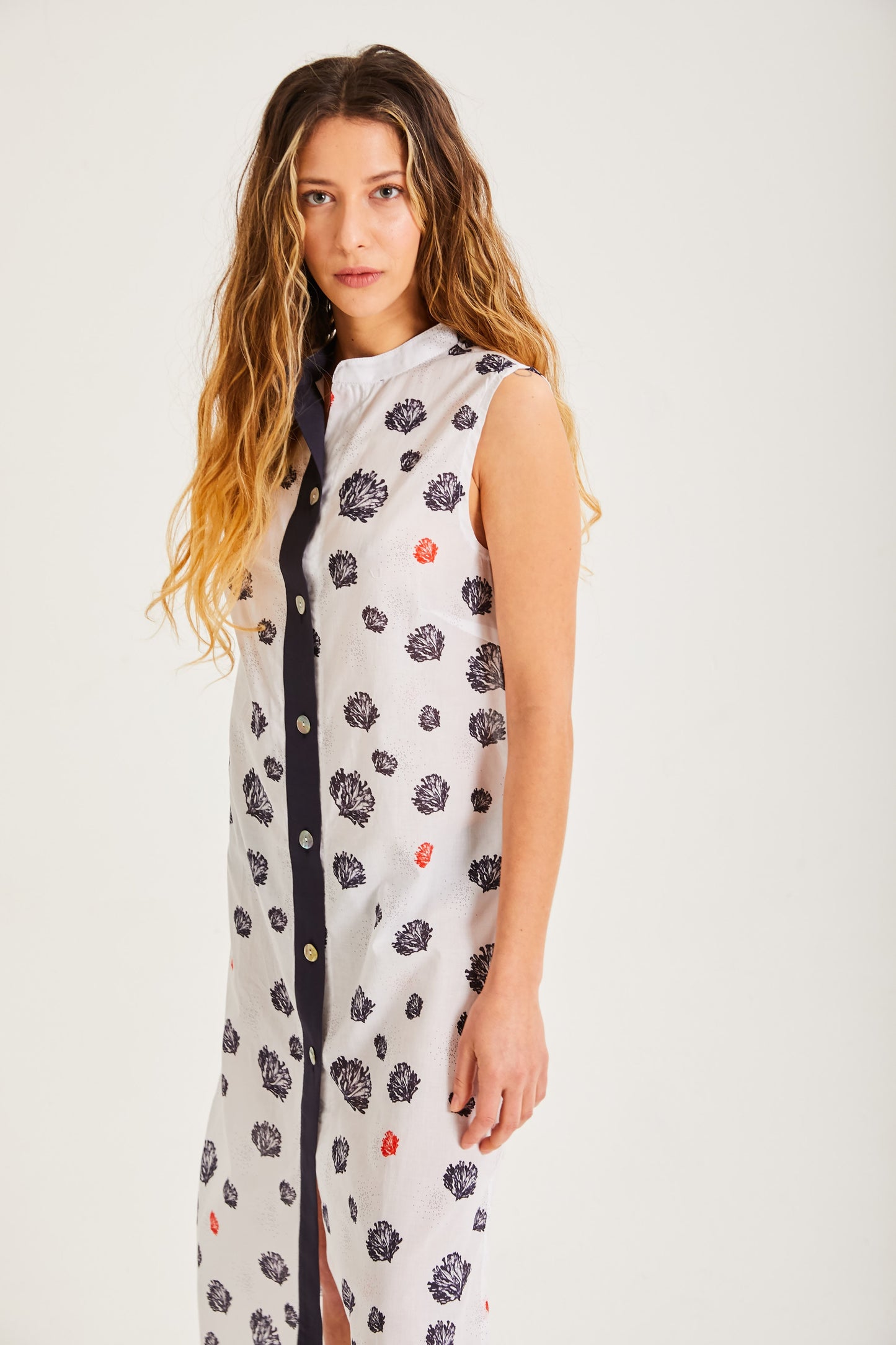 Coral Sleeveless Dress