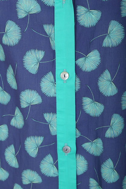 Leaves on Blue Chemise