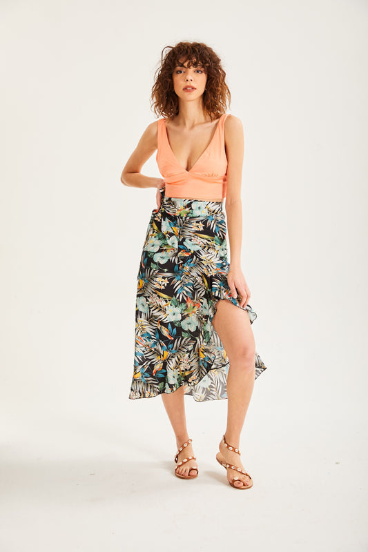 Birds of Paradise Ruffle Pareo