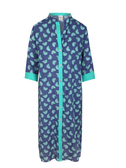 Leaves on Blue Chemise