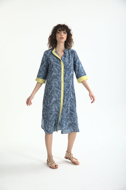 Leaves on Blue Chemise