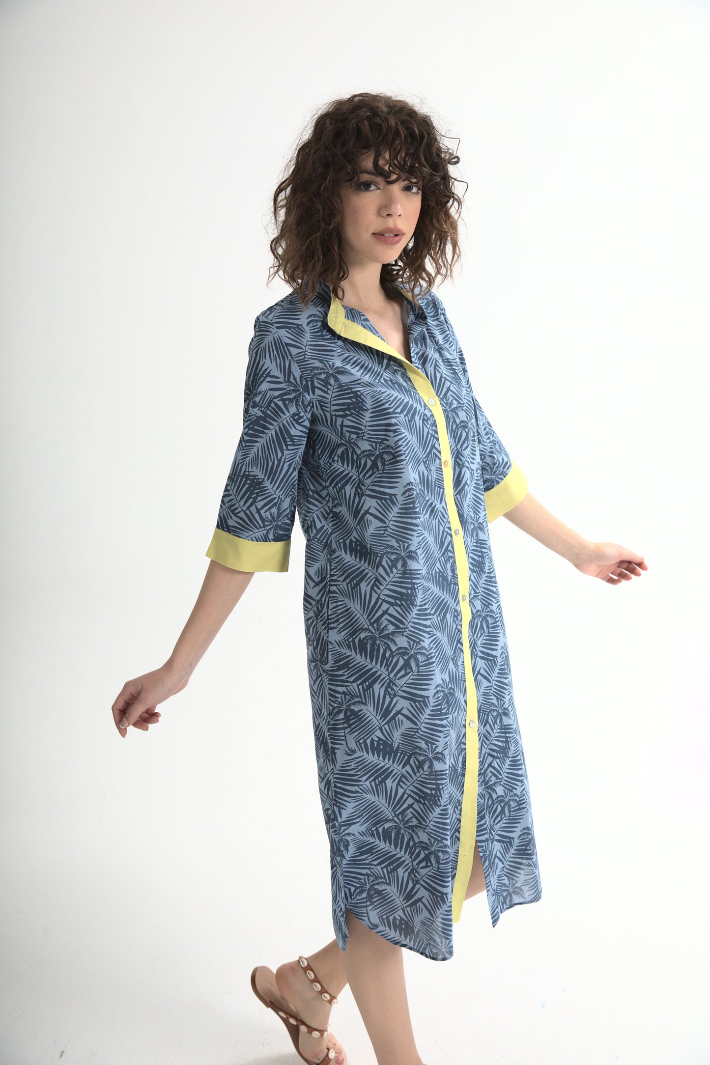 Leaves on Blue Chemise