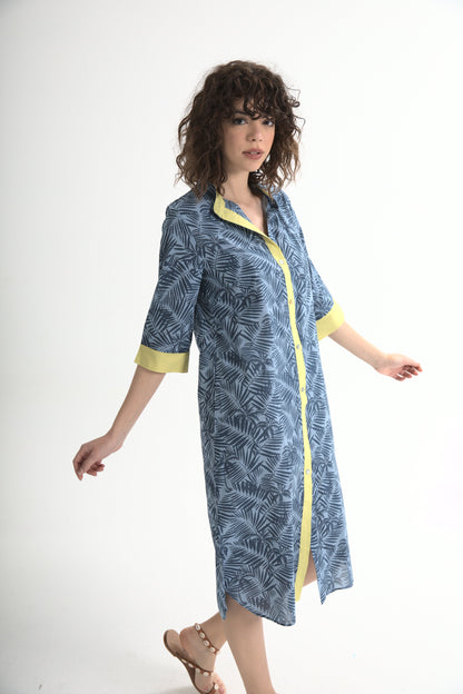 Leaves on Blue Chemise